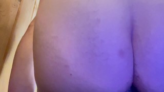 anal gape with water bottle and chastity cage