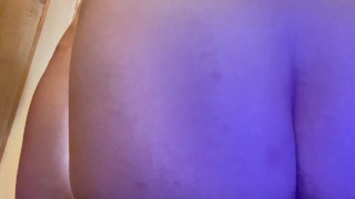 anal gape with water bottle and chastity cage