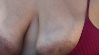 Flashing my big bbw tits to voyeurs in public at the lake
