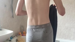 Horny teen talking a shower and having fun ( full video in bio)