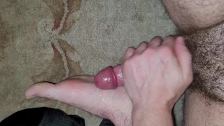 Rubbing my cock on my feet until I cum