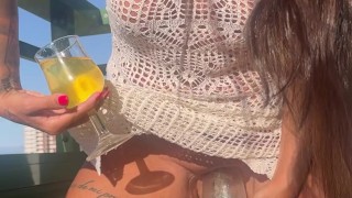 Pissing On The Terrace💦 I Hope Nobody DISCOVER Me