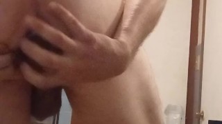 Stretching my ass with giant plug left gaping with huge tunnel plug