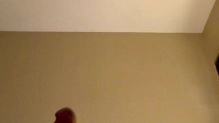 Guy with BWC has sexy, masculine moans as he shoots a huge load