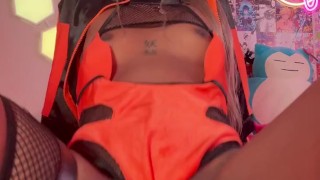 FAEXFAE COSPLAYS NARUTO UZIMAKI AND RIDES DILDO: full video on fansly