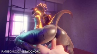 Lizard Comes Over To Ride Your Human Cock