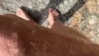 Nude beach and wanking