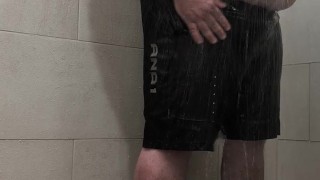 Jerking Off In Wet Panties In The Shower