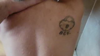 Sexy MILF shares intimate shower moment with her husband and gets fucked from behind