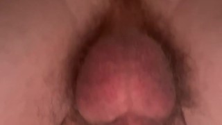 Straight guy riding glass dildo