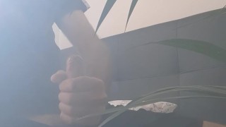 sporty guy jerks off in his room and cums on nike sportswear, shows feet