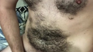 Jerking my dick off and squirting cum on my tits