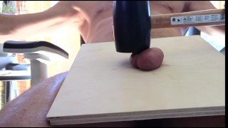 hard ballbusting with mallet