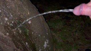 Night piss on a tree