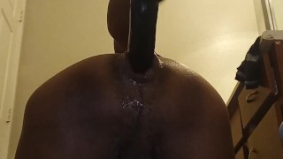 My ass gets penetrated by a 12in dildo