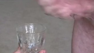Drinking His Cum From a Glass Yummy!