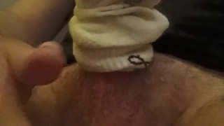 twink edges himself with a dirty sock and cums
