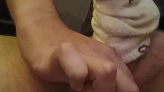 twink edges himself with a dirty sock and cums