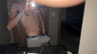 Playing With My Wet Soapy Cock in the Mirror