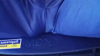 Teasing my nipples and my cock is responding with a nod under my pants