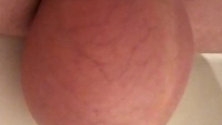 Large Big Balls in the Bathroom - Saline Infusion