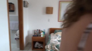 At the beach, stepson masturbates in front of me while I put on a bikini and sunscreen