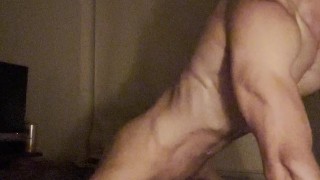 Horny swole guy humps pillow, want to be next