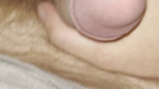 Uncircumcised red haired cock edges towards thick cum shot