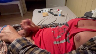 Jerking off before go to bed.