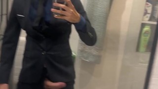 jerking off in a wedding suit