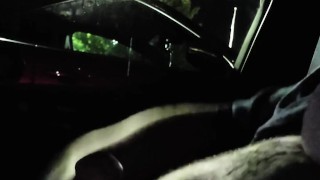 Masturbaiting outside in front of a hotel with people around at night hard cumshot