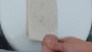 Uncut British Teen Cums On The Toliet