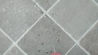 Uncut British Teen Huge Cum On The Bathroom Floor