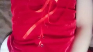 Miniskirt Santa costume masturbation👱‍♀️🎄🌟