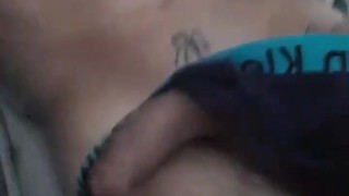 Cute masturbates in the living room before everyone wakes up / Big cock / Fat cock / Massive cock