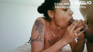 BIG TITS BLOW JOB HUGE BLACK DICK 12 INCHES SWALLOW CUM DEEP THROAT SPITS