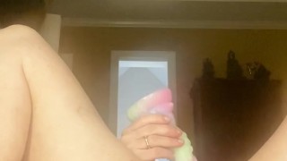 Rainbow dragon dildo