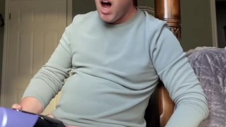 Using the Black Knight Sex Toy for the first time! It sucks and jerks me until I blow inside of it.