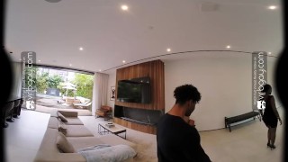 VRB Gay Black Sweaty Tony Genius Deepthroats and Rides a White Dick in VR Porn