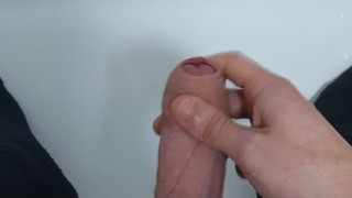 Uncut Teen Cumming In The Bathtub