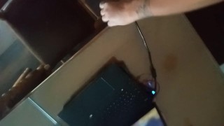 I cum my stepsister computer after she went for running