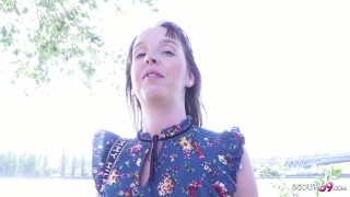 GERMAN SCOUT - Outdoor Casting Anal Sex with Mature Joana Intense caught by Police