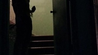 Jerking it out in the stairwell