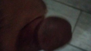 Horny guy musturbating in bathroom