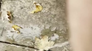 My small cock pissing outside