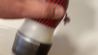 Jerking off and cum explosion
