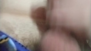 Guy masturbating in an other room while friends are in the other room Big cumshot