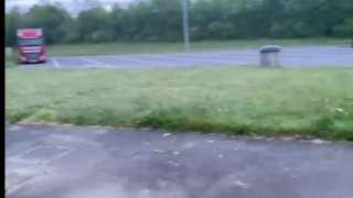 exhibits myself in front of his car