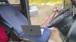 exhibits myself in front of his car