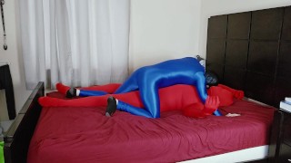 Gay Spandex Frotting and Rubbing in Zentai Catsuits
